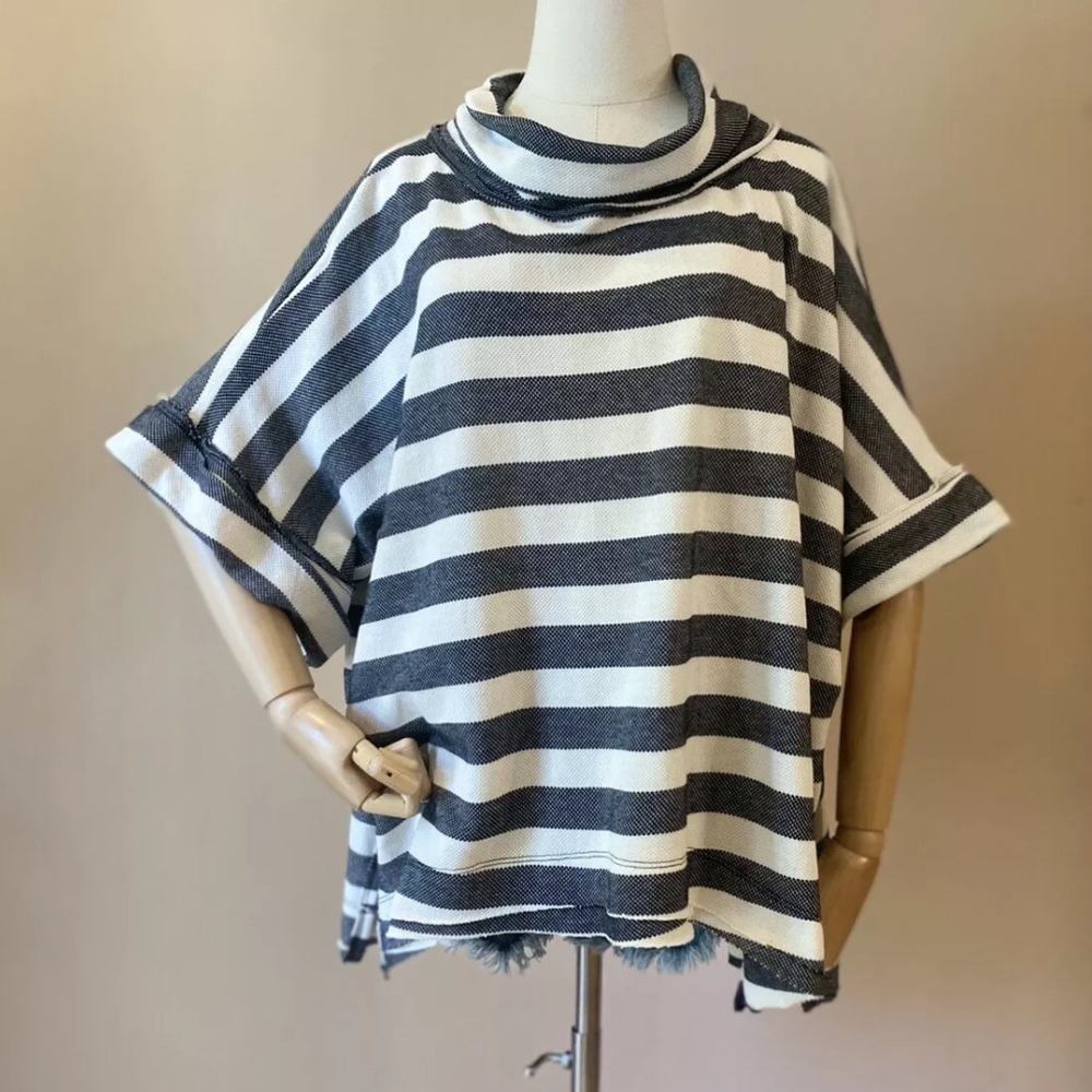 NEW Ces femme sweater pullover cowl neck striped